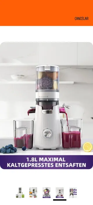 Exprimidor ACOQOOS verduras y frutas enteras