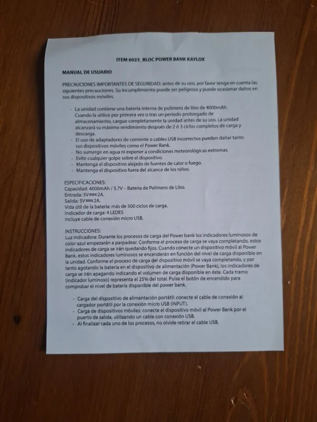 Agenda Bloc Power Bank KAYLOX