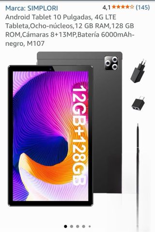Tablet Android 10 con Lápiz y Cargador