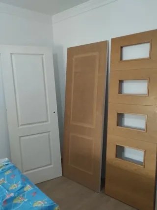 Hojas de puerta madera y blanca