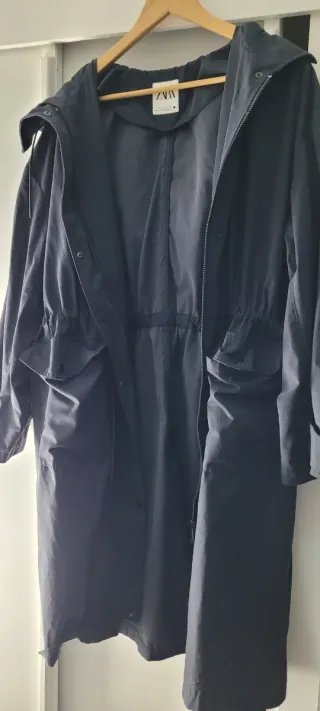 Gabardina Zara Azul Marino
