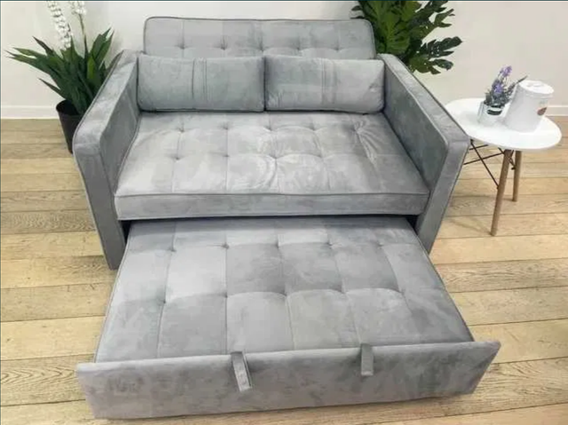 BARATO Sofá Cama Japón Gris Terciopelo
