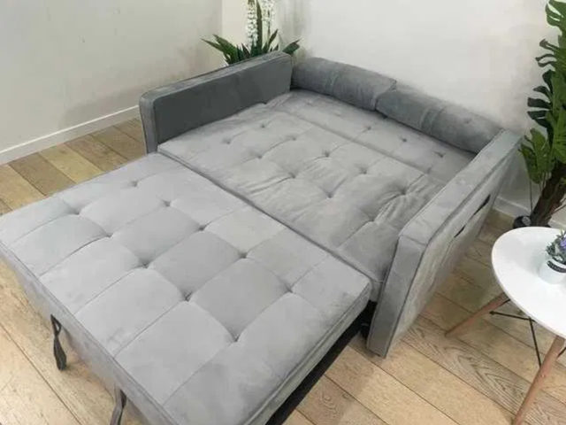 BARATO Sofá Cama Japón Gris Terciopelo