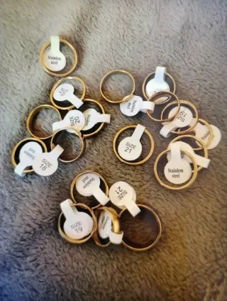 Anillos Acero Inoxidable Dorados