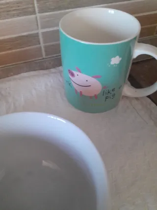 Set 4 Tazze Colazione Porcellana