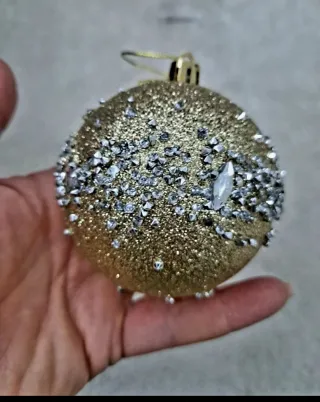 Coppia Palle Natale Zara Glitter Argento Oro