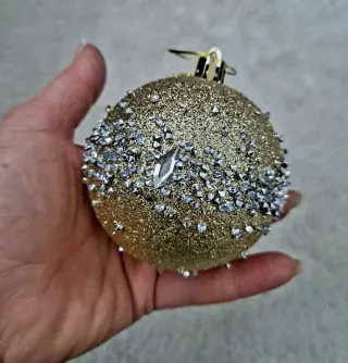 Coppia Palle Natale Zara Glitter Argento Oro