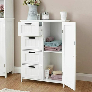 Mobile da bagno Bianco con 4 cassetti e 1 Anta, Ar