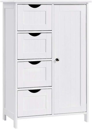 Mobile da bagno Bianco con 4 cassetti e 1 Anta, Ar