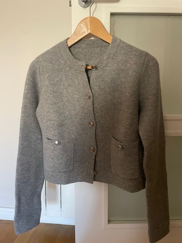 Chaqueta punto Zara gris