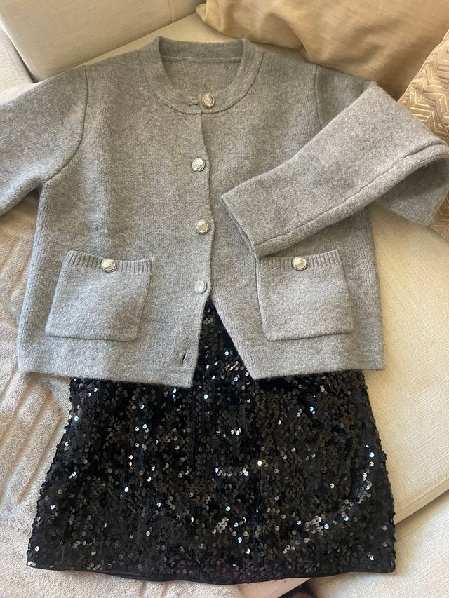 Chaqueta punto Zara gris