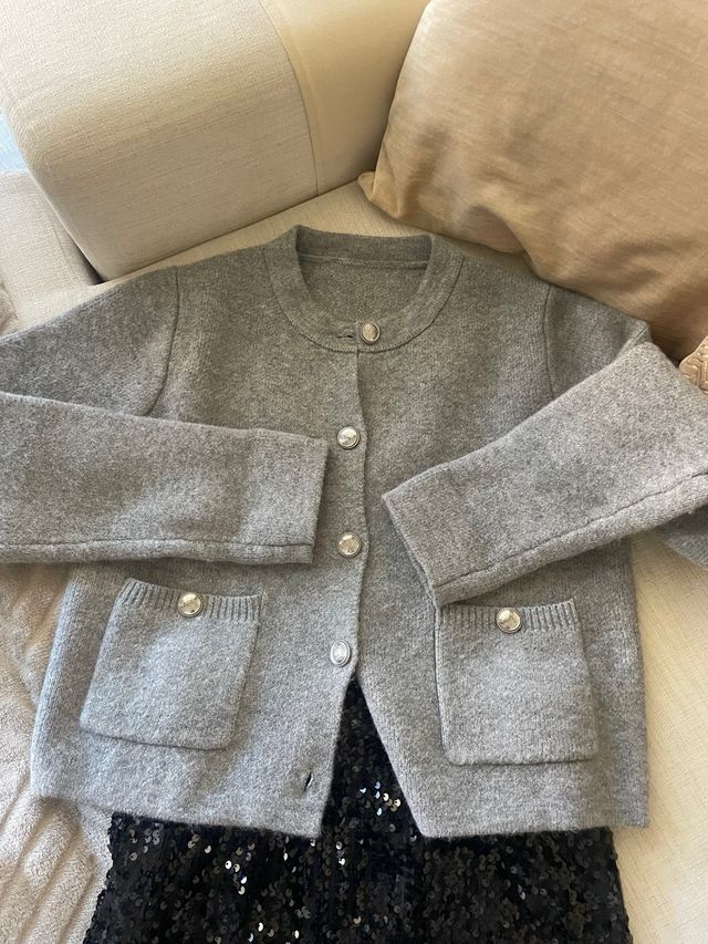Chaqueta punto Zara gris