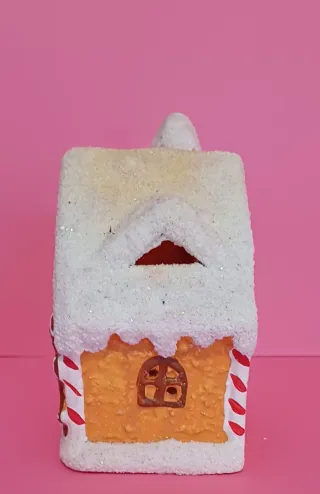 Portavelas Navidad Casa Pan de Jengibre