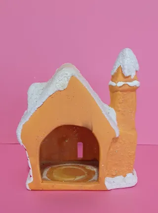 Portavelas Navidad Casa Pan de Jengibre