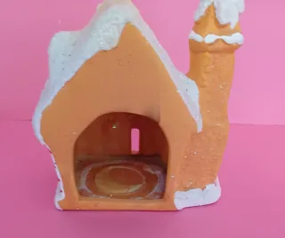 Portavelas Navidad Casa Pan de Jengibre