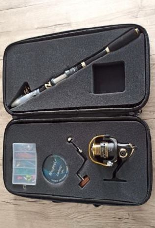 ◆NUEVO◆ Set de pesca (caña, carrete, cebos, bolsa)