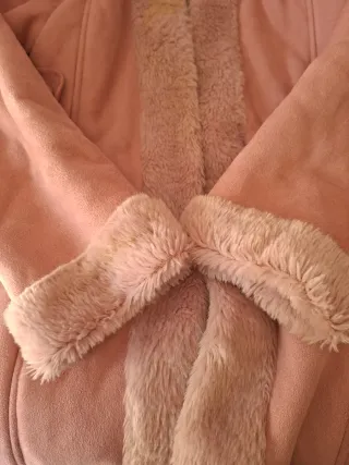 Abrigo niña rosa con pelo
