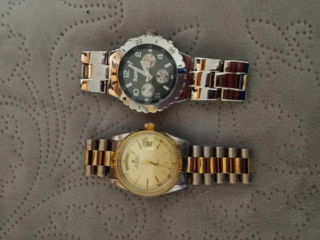 Lote 2 Relojes Sam Plata y Morado