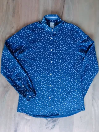 Camisa Zara Estampada Azul