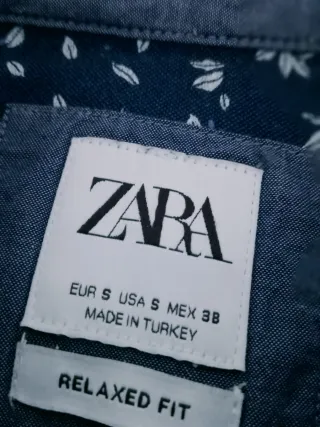 Camisa Zara Estampada Azul