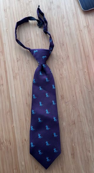 Corbata infantil con estampado de lagartijas