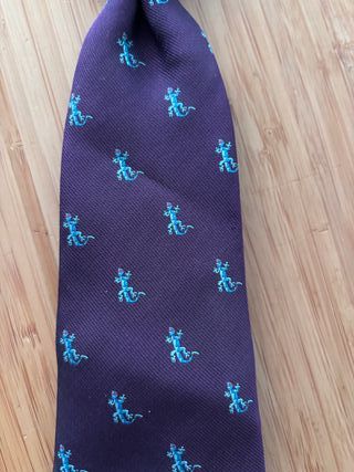 Corbata infantil con estampado de lagartijas