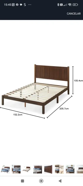 Cama Matrimonio Madera 150cm en caja sin abrir.