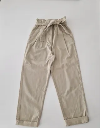 Pantaloni donna vita alta con cintura