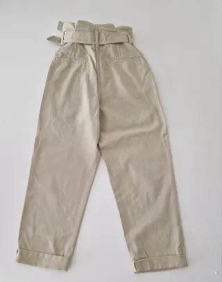 Pantaloni donna vita alta con cintura