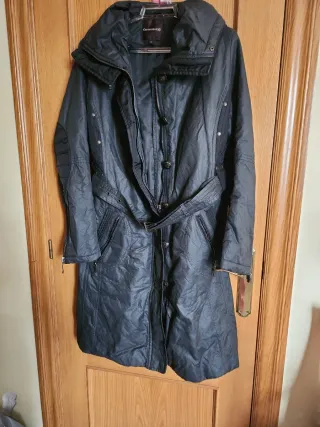 Chaqueta larga negra mujer