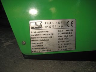 Calefactor Eléctrico Industrial REMKO trifas. 380