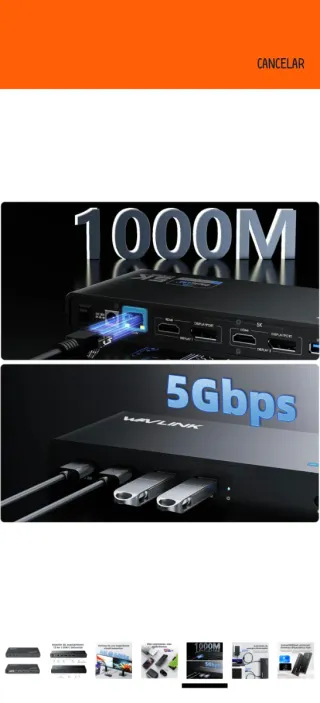 Estación Acoplamiento WAVLINK Displaylink USB-C