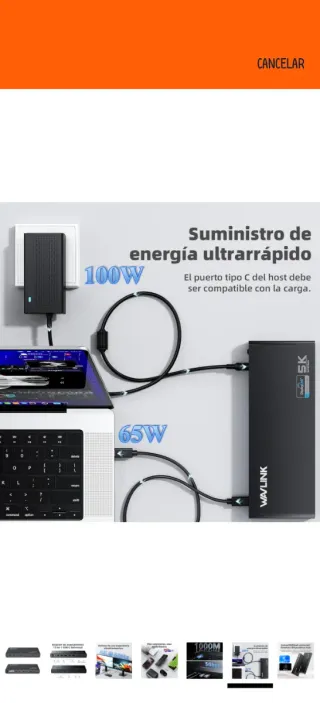 Estación Acoplamiento WAVLINK Displaylink USB-C