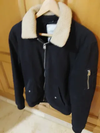 Cazadora Pull&Bear Negra Talla M Hombre