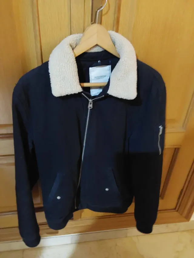 Cazadora Pull&Bear Negra Talla M Hombre