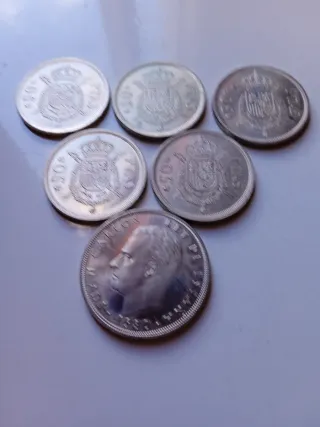Lote de 6 monedas de Juan Carlos I todas diferente