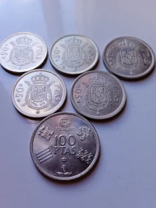 Lote de 6 monedas de Juan Carlos I todas diferente