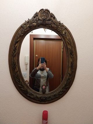 Espejo Ovalado Antiguo Siglo XIX