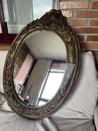 Espejo Ovalado Antiguo Siglo XIX
