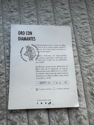 Anillo Oro Blanco 9k 3 Diamantes Aristocrazy