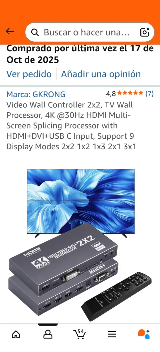 Controlador Video Wall GKRONG 2x2 4K HDMI