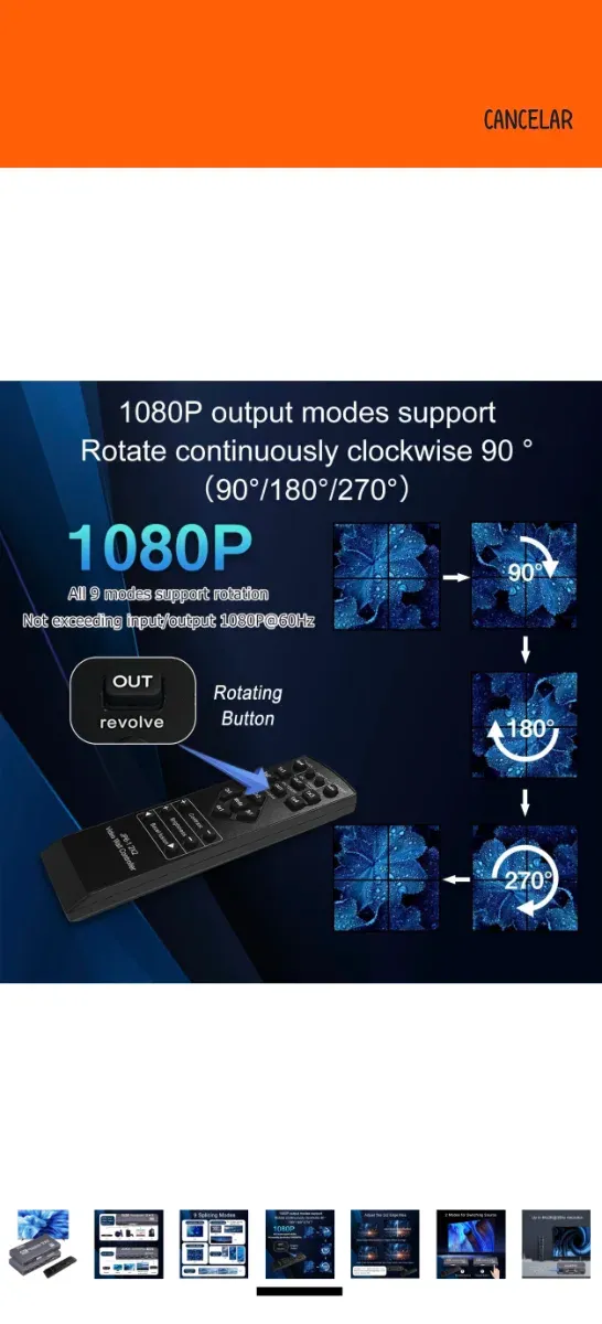 Controlador Video Wall GKRONG 2x2 4K HDMI