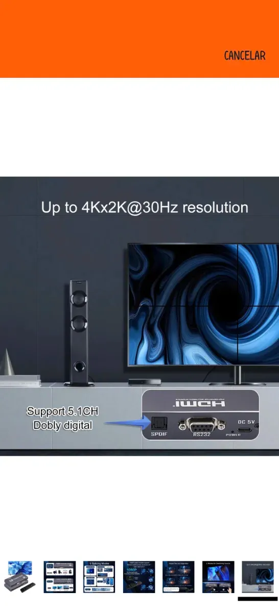 Controlador Video Wall GKRONG 2x2 4K HDMI