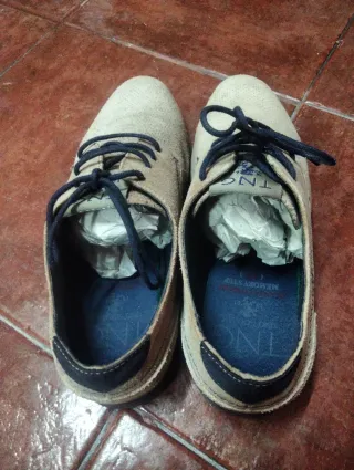 Zapatos Tino González Beige/Azul