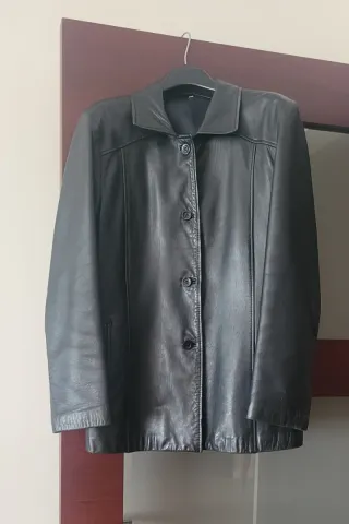 Chaqueta de piel negra mujer