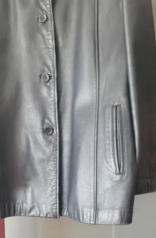 Chaqueta de piel negra mujer