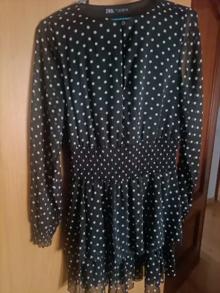 Vestido Zara lunares negro y blanco