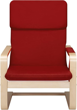 Sedia a Dondolo in Legno di Betulla con Rivestimen