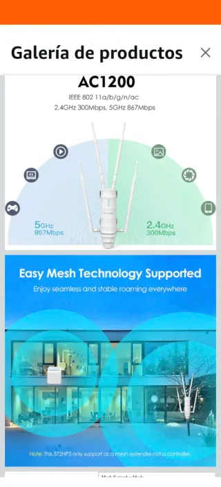 Repetidor WAVLINK AC1200 Exterior WLAN