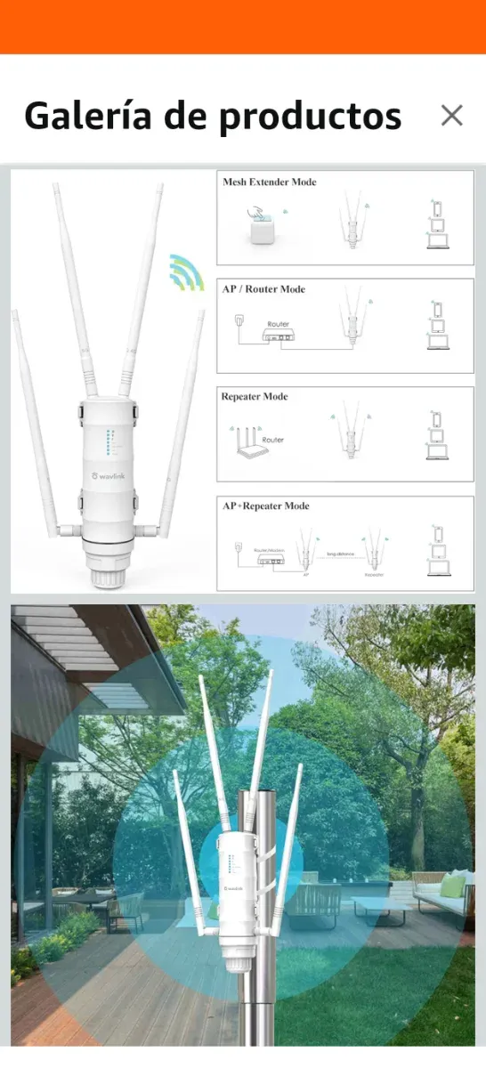 Repetidor WAVLINK AC1200 Exterior WLAN